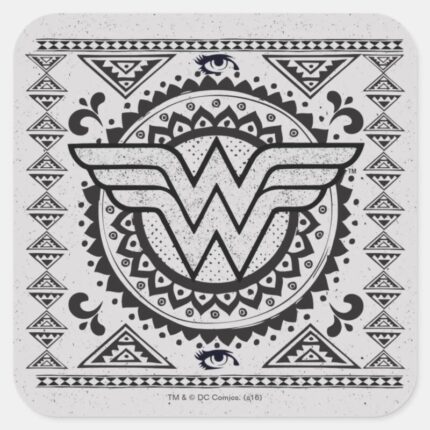 Wonder Woman Spiritual Tribal Design Square Sticker