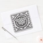 Wonder Woman Spiritual Tribal Design Square Sticker
