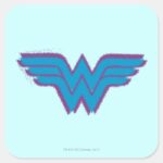 Wonder Woman Spray Paint Logo Square Sticker