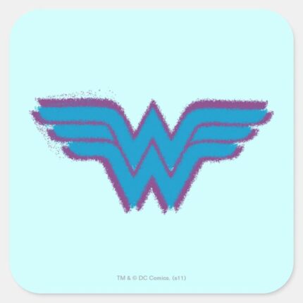 Wonder Woman Spray Paint Logo Square Sticker