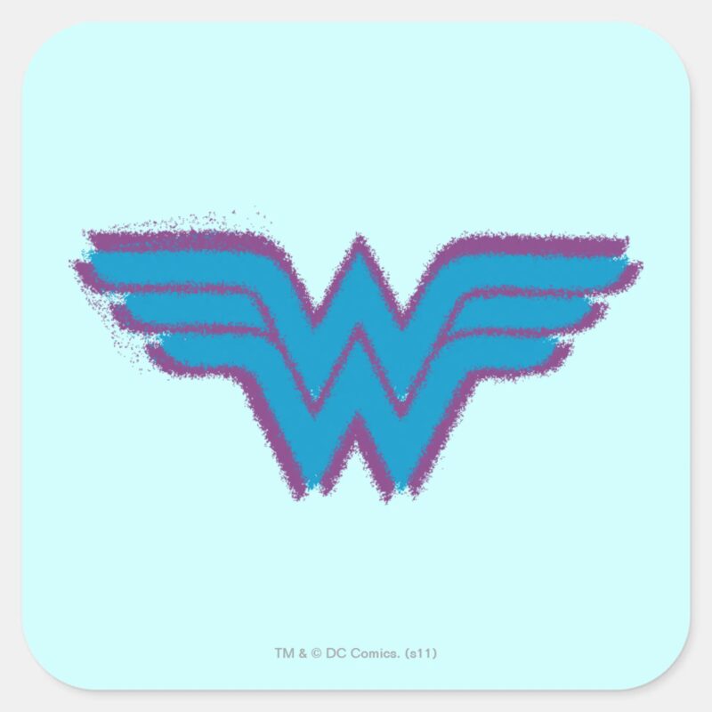 Wonder Woman Spray Paint Logo Square Sticker