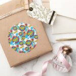 Wonder Woman Spray Paint Pattern Classic Round Sticker