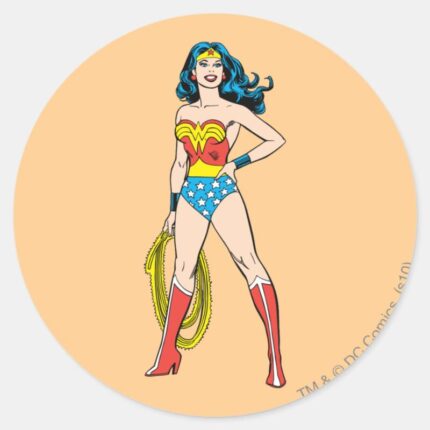 Wonder Woman Standing Classic Round Sticker