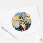 Wonder Woman Starring Pat Carbine Classic Round Sticker