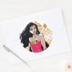 Wonder Woman Strength Classic Round Sticker