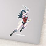 Wonder Woman Swinging Sword Sticker