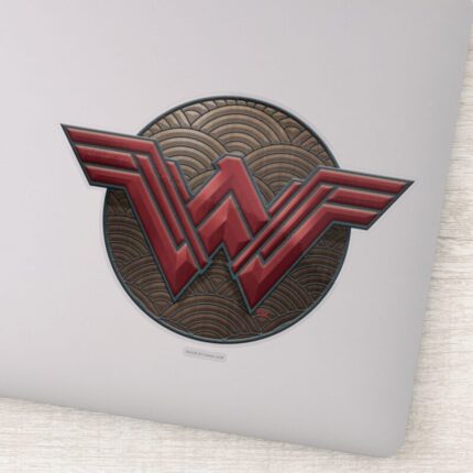 Wonder Woman Symbol Over Concentric Circles Sticker