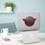 Wonder Woman Symbol Over Concentric Circles Sticker
