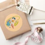 Wonder Woman Transform Classic Round Sticker