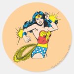 Wonder Woman Twist With Glowing Cuffs Classic Round Sticker