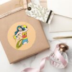 Wonder Woman Twist With Glowing Cuffs Classic Round Sticker