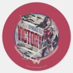 Wonder Woman Upward To Victory Classic Round Sticker