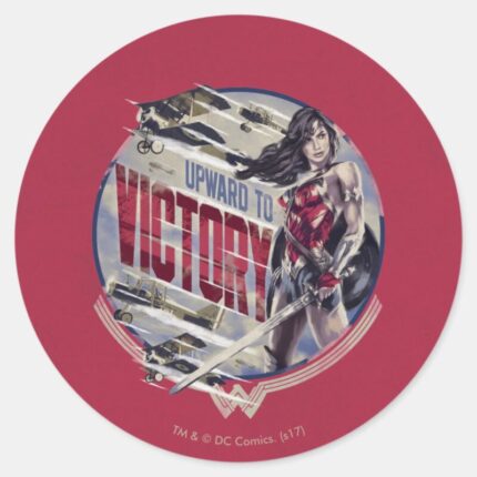 Wonder Woman Upward To Victory Classic Round Sticker