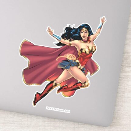 Wonder Woman Wearing Cape Sticker