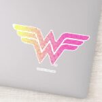 Wonder Woman Yellow Pink Halftone Gradient Logo Sticker