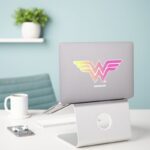 Wonder Woman Yellow Pink Halftone Gradient Logo Sticker