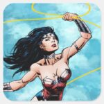 Wonder Woman Lasso Of Truth Square Sticker