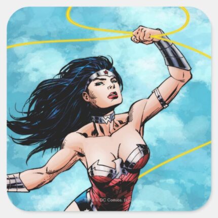 Wonder Woman Lasso Of Truth Square Sticker