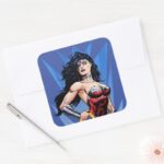 Wonder Woman Sword Square Sticker