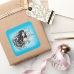 Wonder Woman And Stars Square Sticker