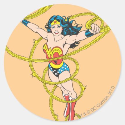 Wonder Woman In Lasso Classic Round Sticker