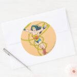 Wonder Woman In Lasso Classic Round Sticker