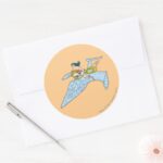 Wonder Woman On Spaceship Classic Round Sticker
