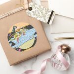 Wonder Woman With Jet Classic Round Sticker