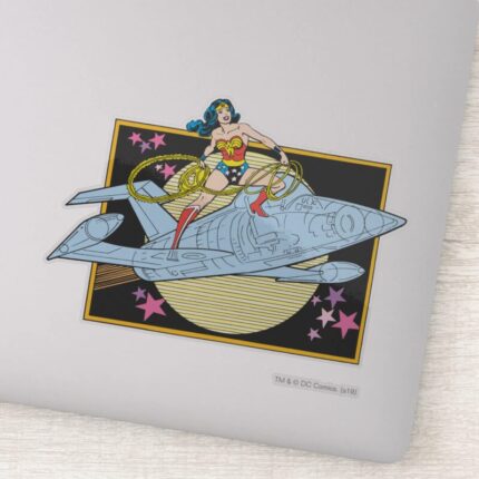 Wonder Woman With Jet Sticker