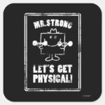 Work Out With Mr. Strong Square Sticker