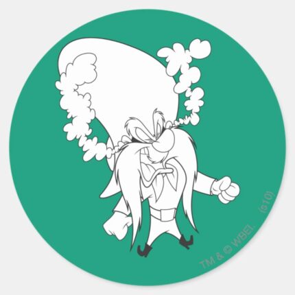 Yosemite Sam Steaming Mad Classic Round Sticker