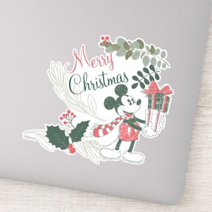 Yuletide Joy Merry Christmas Mickey Sticker