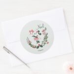 Yuletide Joy Minnie Noel Classic Round Sticker