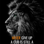 A Cub is Still a Lion Never Give Up animal motivational Poster