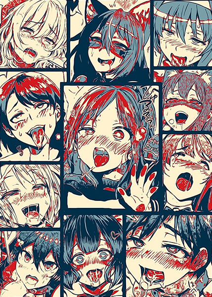 Ahegao faces anime Poster