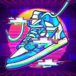 Air Jordan 1 High Off-White UNC Blue Sneaker Poster