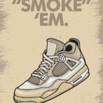 AJ 4 Retro Off Sail Sneaker Addict Poster