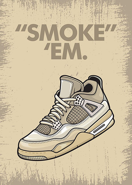 AJ 4 Retro Off Sail Sneaker Addict Poster