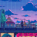 Konoha City Pop Pastel Poster