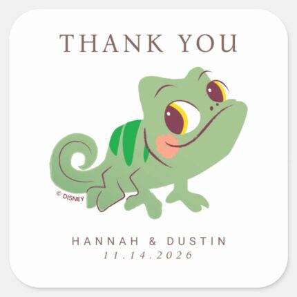Ascal Tangled Thank You Wedding Square Sticker