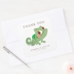 Ascal Tangled Thank You Wedding Square Sticker