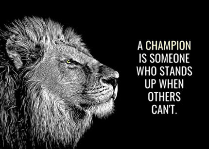 Be a champion not a pussy animal motivational Poster