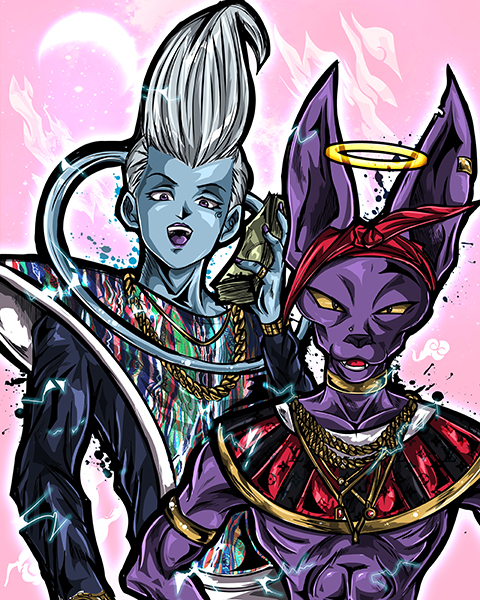 Beerus and Jiren Dragon Ball Comic Poster