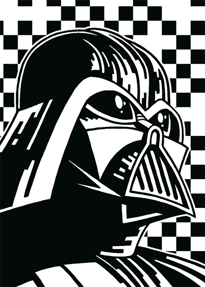 Black and White Darth Vader Star wars Poster