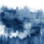Blue watercolor brush strokes Poster