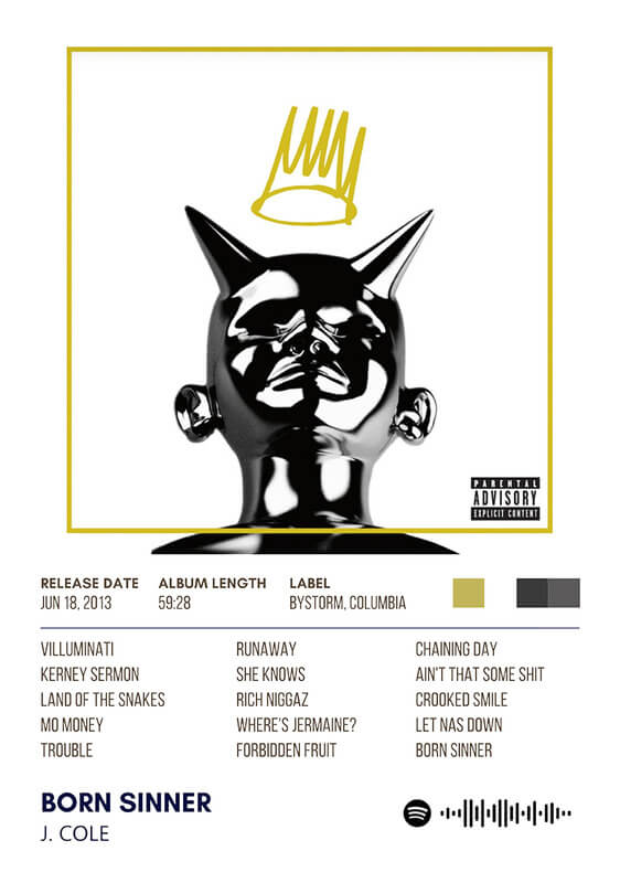 Born Sinner By J Cole Album Poster