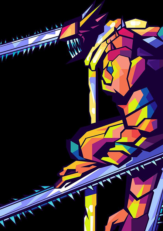 Chainsaw man Pop art anime Poster