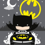 Dark Knight Chibi Batman driving bat mobile Poster