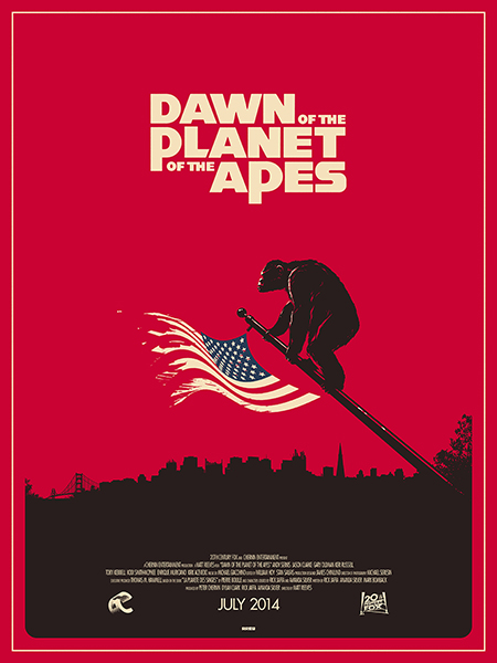 Dawn of the Planet of the Apes 2014 Poster
