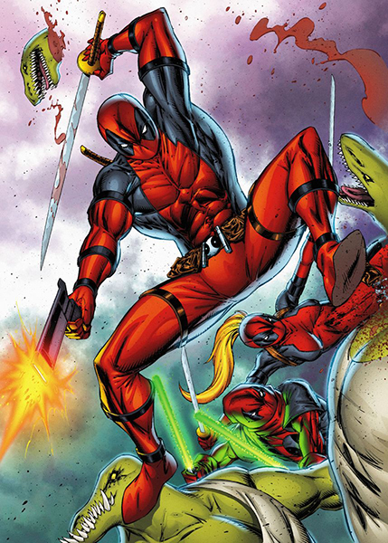 Deadpool vs Reptiles Comic Poster